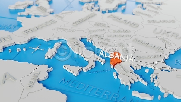 사람없음 3D JPG 일러스트 템플릿 포토 해외이미지 글로벌 디자인 발칸반도 빨간색 세계 심플 알바니아 여행 유럽 전략 지도 지도책 지리 카피스페이스 컨셉 텍스트 흰색