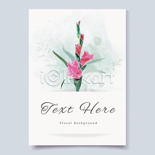 사랑 EPS 일러스트 해외이미지 결혼 꽃 꽃다발 꽃무늬 수채화(물감) 식물 신용카드 인사 잎 장식 초대