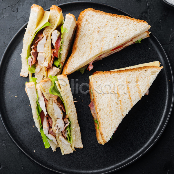 신선 사람없음 JPG 포토 해외이미지 단면 샌드위치 접시 조각 플레이팅