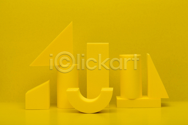 사람없음 3D JPG 포토 해외이미지 노란배경 노란색 목업 삼각형 스튜디오촬영 실내 쌓기 오브젝트 원기둥 입체도형 직사각형
