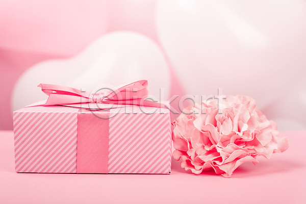사람없음 JPG 포토 해외이미지 꽃 분홍색 선물상자 풍선