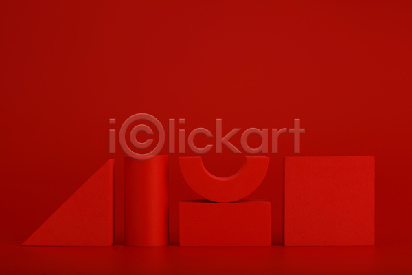 사람없음 3D JPG 포토 해외이미지 목업 빨간배경 빨간색 삼각형 스튜디오촬영 실내 오브젝트 원기둥 일렬 입체도형 정사각형 직사각형