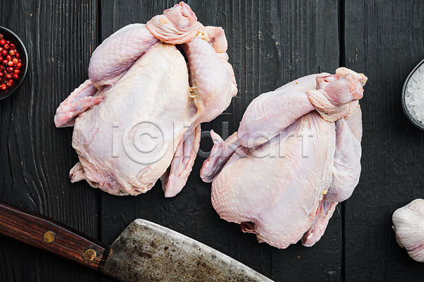 사람없음 JPG 포토 해외이미지 닭고기 생고기 생닭 식칼