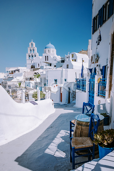 사람없음 JPG 포토 해외이미지 건물 그리스 도시 마을 산토리니 야외 여행 유럽 풍경(경치) 휴가 휴양지 흰색