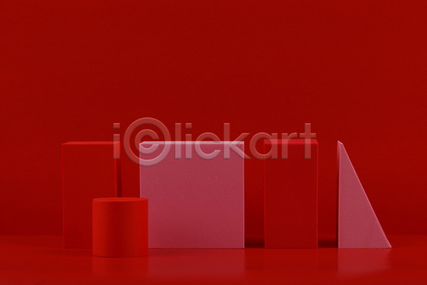 사람없음 3D JPG 포토 해외이미지 목업 분홍색 빨간배경 빨간색 삼각형 스튜디오촬영 실내 오브젝트 원기둥 일렬 입체도형 정사각형 직사각형