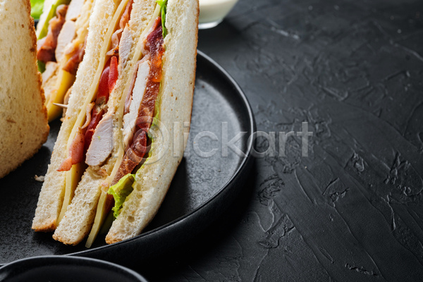 신선 사람없음 JPG 포토 해외이미지 공백 단면 샌드위치 접시 조각 플레이팅