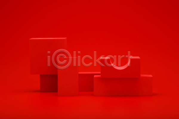사람없음 3D JPG 포토 해외이미지 목업 빨간배경 빨간색 스튜디오촬영 실내 쌓기 오브젝트 입체도형 정사각형 직사각형