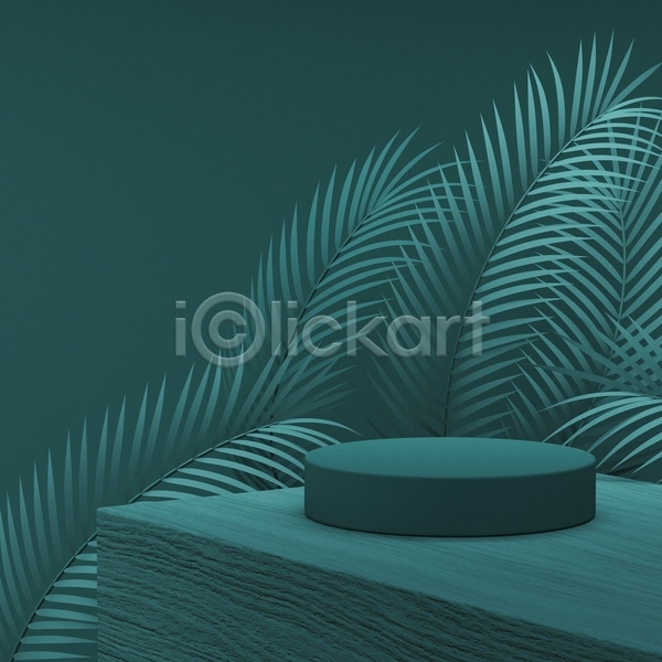 사람없음 3D JPG 포토 해외이미지 공백 그래픽 디자인 목업 무대 백그라운드 심플 엘리먼트 잎 초록색 카피스페이스 포디움
