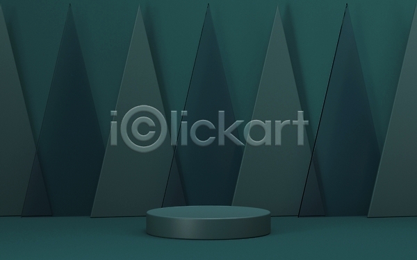 사람없음 3D JPG 포토 해외이미지 겹침 공간 단상 미니멀 삼각형 심플 청록색 추상
