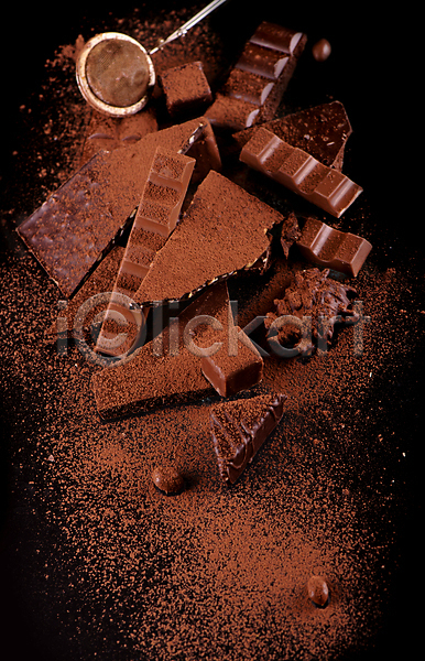 달콤 사람없음 JPG 포토 해외이미지 갈색 디저트 백그라운드 슬라이스 채망 초콜릿 코코아가루
