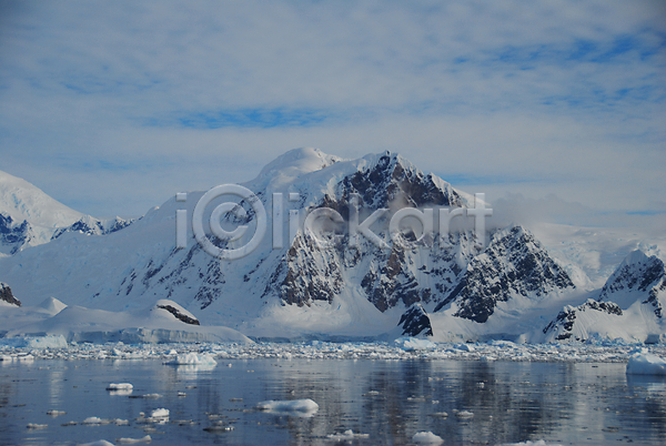 추위 사람없음 JPG 포토 해외이미지 남극 맑음 바다 북극 산 얼음