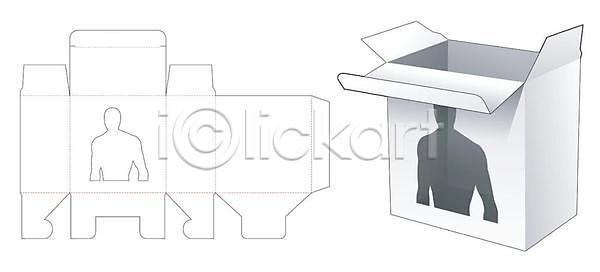 사람없음 EPS 실루엣 일러스트 해외이미지 상자 설계도 종이 패키지 해외일러스트 흰색