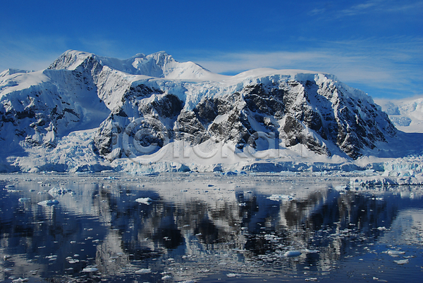 추위 사람없음 JPG 포토 해외이미지 남극 맑음 바다 북극 산 얼음
