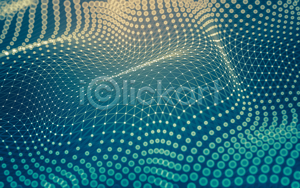 사람없음 3D JPG 해외이미지 물방울무늬 민트색 백그라운드 빛 웨이브 폴리곤