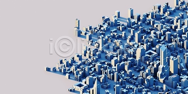 사람없음 3D JPG 포토 해외이미지 건물 고층빌딩 도시 도시풍경 디자인 백그라운드 조감도 추상 카피스페이스 큼 파란색 해외포토 흰배경 흰색