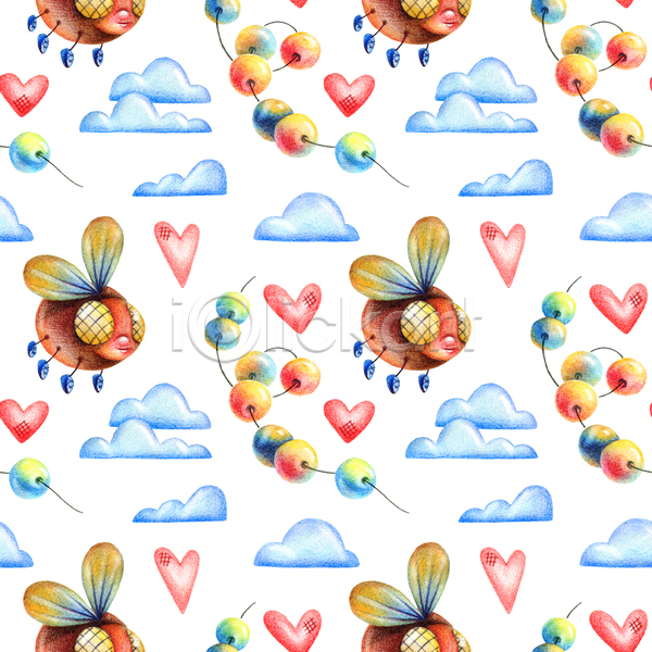 사람없음 JPG 포토 해외이미지 구름(자연) 구슬 디자인 백그라운드 여러마리 파리(곤충) 패턴 패턴백그라운드 하트