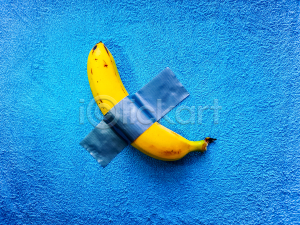 사람없음 JPG 포토 해외이미지 미니멀 바나나 실내 파란색