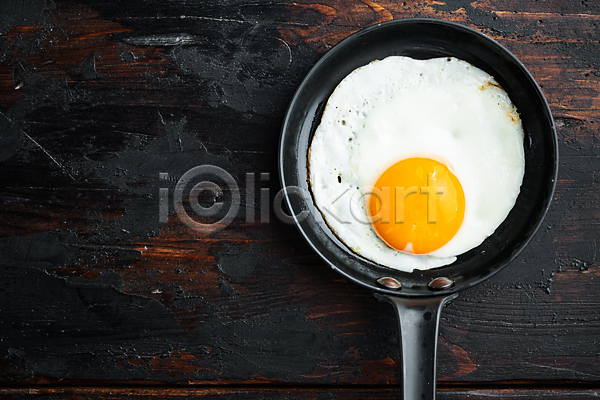 사람없음 JPG 포토 하이앵글 해외이미지 계란 계란요리 계란프라이 음식 카피스페이스 프라이팬