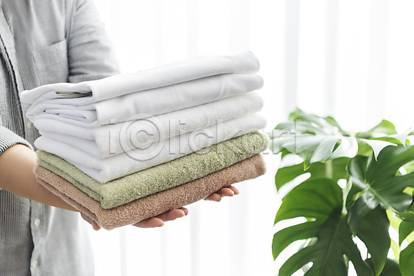 깨끗함 40대 신체부위 여자 중년 한국인 JPG 포토 가사 들기 빨래 세탁용품 손 식물 실내 주부 청결 화분