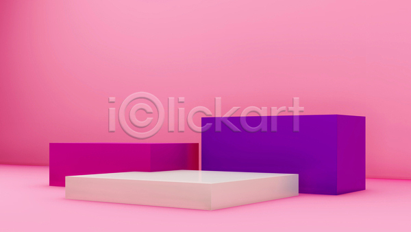 사람없음 3D JPG 디지털합성 포토 해외이미지 공간 단상 미니멀 백그라운드 분홍색 사각형 입체도형 포디움