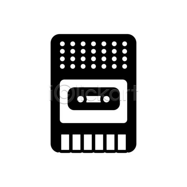 사람없음 EPS 아이콘 일러스트 해외이미지 아날로그 음악 카세트라디오 카세트테이프 카세트플레이어 플레이어 휴대용