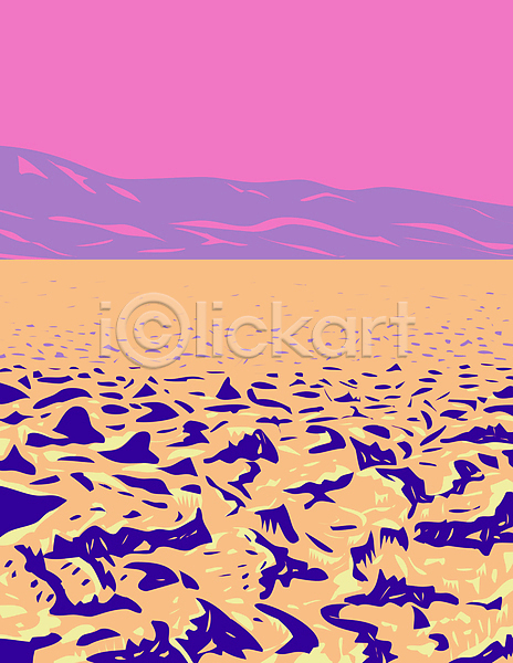 사람없음 JPG 포토 해외이미지 국립공원 그림 사막 산 카툰스타일 캘리포니아 풍경(경치) 황무지