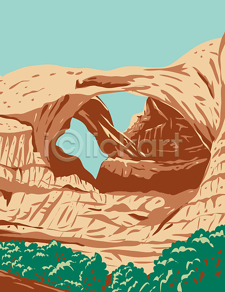 사람없음 JPG 포토 해외이미지 국립공원 그림 미국 바위(돌) 사막 사암 자연 카툰스타일 풍경(경치)
