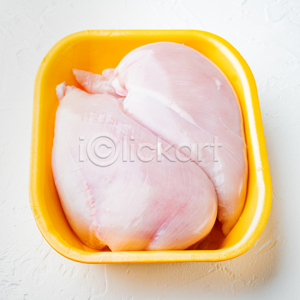 신선 사람없음 JPG 포토 해외이미지 그릇 날것 닭가슴살 닭고기 실내 흰배경