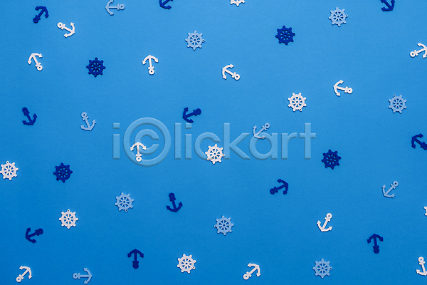 사람없음 JPG 포토 해외이미지 닻 백그라운드 스튜디오촬영 여름(계절) 오브젝트 종이 키(배핸들) 파란색