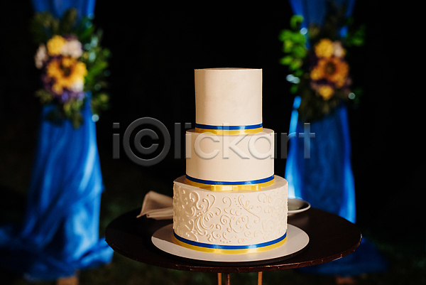 사람없음 JPG 포토 해외이미지 결혼 리본 무늬 웨딩케이크 장식 케이크