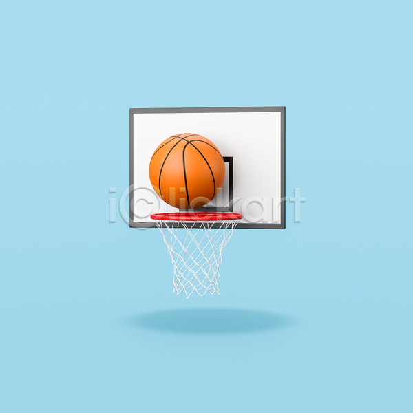 사람없음 3D JPG 일러스트 포토 해외이미지 농구 농구공 농구대 오브젝트 파란배경