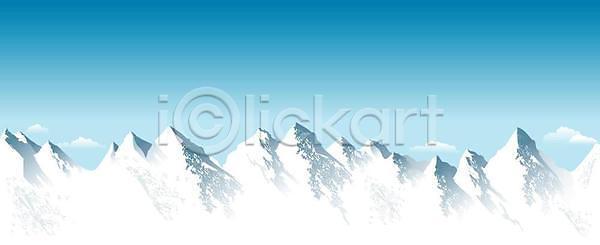 추위 EPS 일러스트 해외이미지 겨울 구름 눈내림 등산 산 산봉우리 산악지대 생태학 알프스 암초 야외 여행 자연 파란색 풍경 하늘 해외일러스트 흰색 히말라야