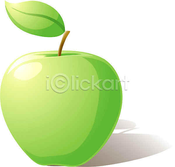 사람없음 EPS 모던아이콘 아이콘 일러스트 과일 사과(과일) 식물 잎 초록색 컬러