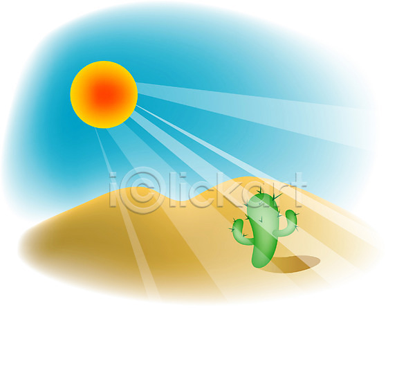 사람없음 EPS 일러스트 백그라운드 사막 선인장 야외 자연 주간 클립아트 태양 풍경(경치) 햇빛