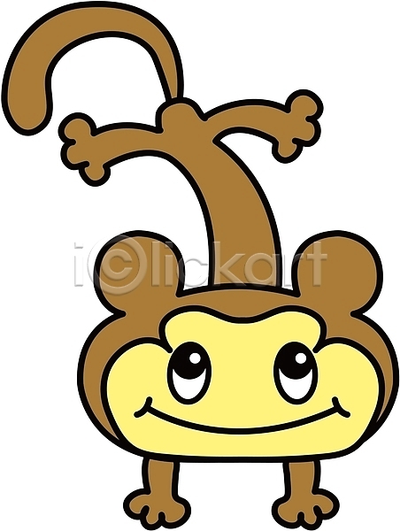 사람없음 EPS 일러스트 동물 새해 십이지신 운세 원숭이 원숭이띠 육지동물 척추동물 캐릭터 클립아트 포유류 한마리