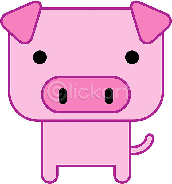 사람없음 EPS 아이콘 가축 동물 돼지 돼지띠 새해 십이지신 운세 육지동물 척추동물 캐릭터 포유류 한마리