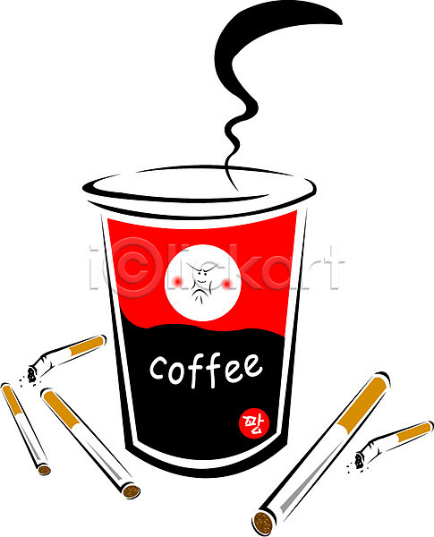 사람없음 EPS 아이콘 금연 담배 음식 커피 커피잔 클립아트 화투 흡연