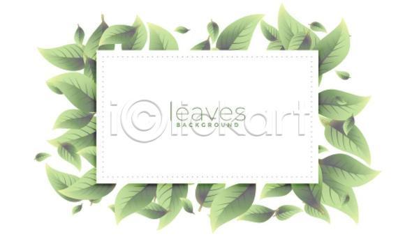 사람없음 EPS 일러스트 해외이미지 사각형 잎 초록색 프레임