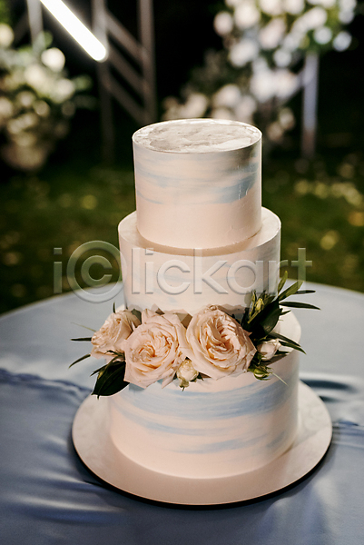 사람없음 JPG 포토 해외이미지 결혼 꽃 웨딩케이크 잎 장식 케이크 탁자