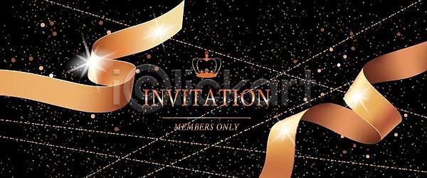 축하 사람없음 EPS 일러스트 해외이미지 검은색 금색 기념일 디자인 레터링 리본 반짝임 왕관 이벤트 축제 파티 포스터