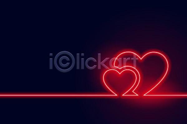 사랑 축하 행복 사람없음 EPS 일러스트 해외이미지 네온 디자인 백그라운드 빛 빨간색 하트