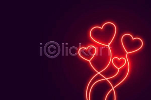 사랑 축하 행복 사람없음 EPS 일러스트 해외이미지 네온 디자인 백그라운드 빛 빨간색 하트 효과