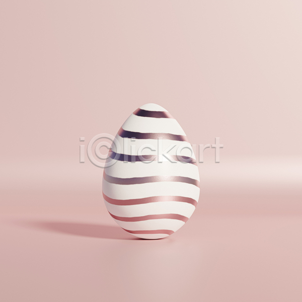 사람없음 3D JPG 포토 해외이미지 계란 미니멀 분홍색 분홍색배경 줄무늬 한개 흰색