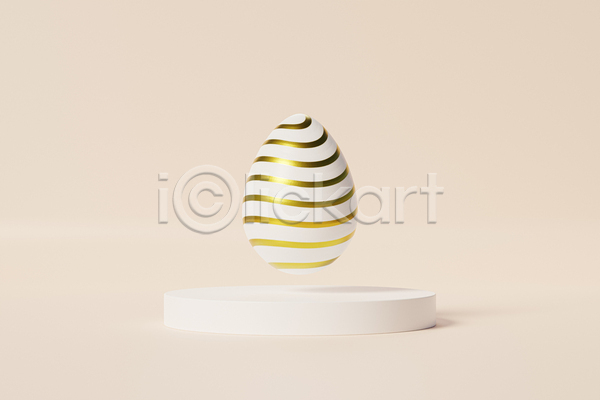 사람없음 3D JPG 포토 해외이미지 계란 단상 미니멀 베이지색 베이지색배경 원기둥 줄무늬 포디움 한개