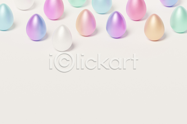 사람없음 3D JPG 포토 해외이미지 계란 미니멀 심플 여러개 카피스페이스 컬러풀 흰배경