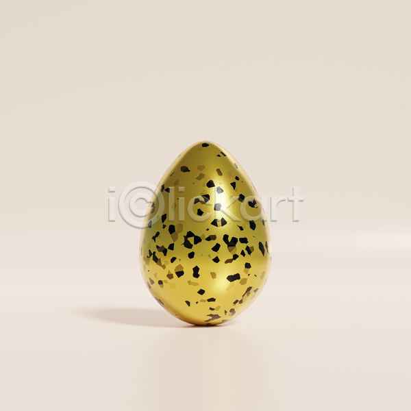 사람없음 3D JPG 포토 해외이미지 계란 금색 무늬 미니멀 베이지색배경 점박이 한개