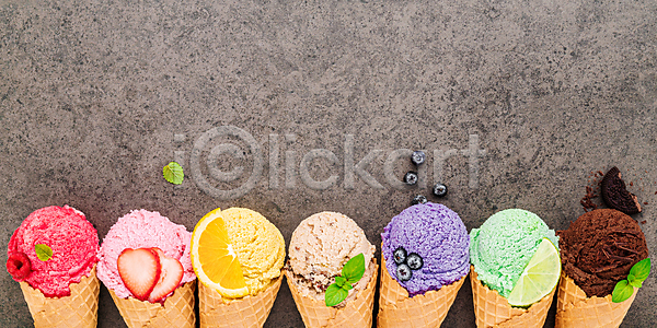 사람없음 JPG 포토 해외이미지 견과류 딸기 라임 블루베리 산딸기 아이스크림 아이스크림콘 오렌지 초콜릿 카피스페이스 콘아이스크림