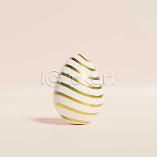 사람없음 3D JPG 포토 해외이미지 계란 곡선 금색 미니멀 베이지색배경 줄무늬 한개