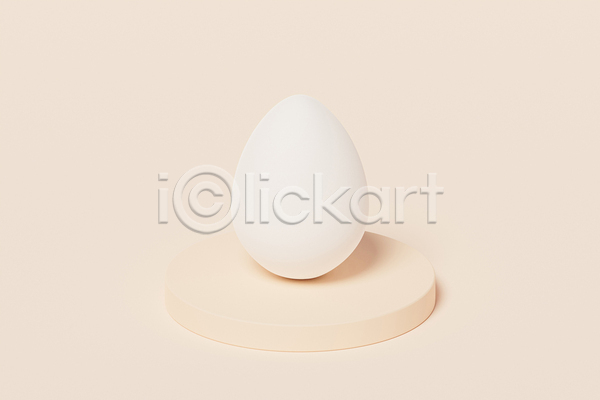 사람없음 3D JPG 포토 해외이미지 계란 단상 미니멀 베이지색배경 심플 연분홍색 원기둥 포디움 한개