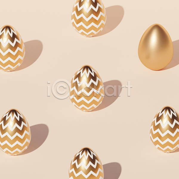 사람없음 3D JPG 포토 해외이미지 계란 금색 무늬 미니멀 베이지색배경 여러개 줄무늬 지그재그